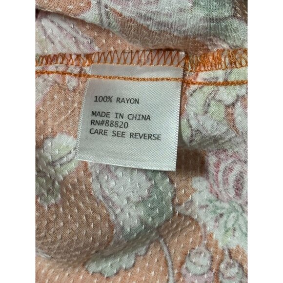 Rachel Roy Women's Multicolor Orange Floral Print Pleated Collar Tank Top Size M - Picture 9 of 9